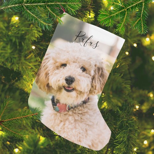 Personalized Pet Name and Photo Small Christmas Stocking