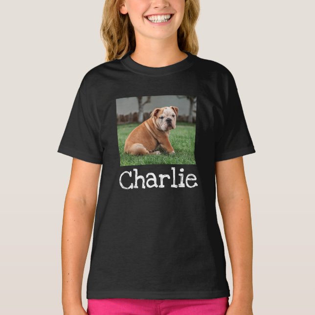 Personalized Pet Name And Photo T-Shirt (Front)