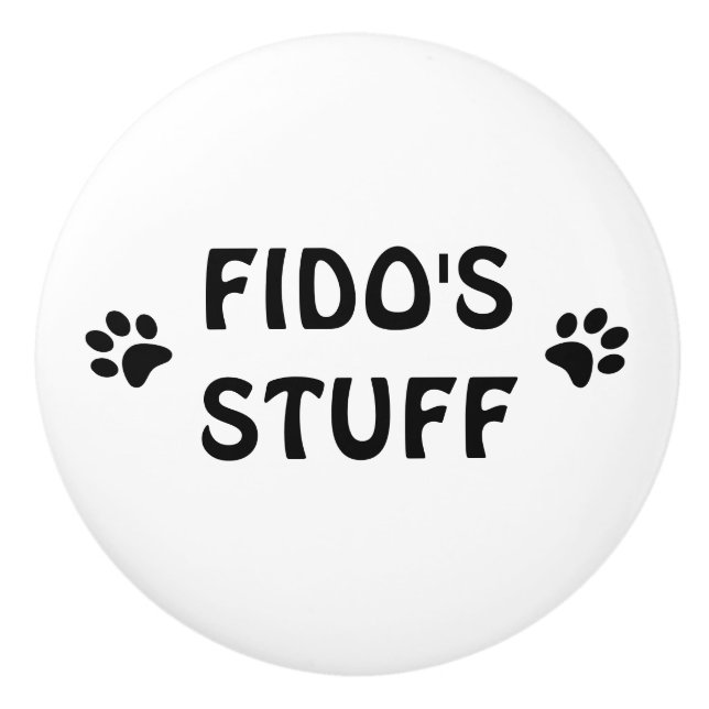Personalized Pet Name Drawer or Cupboard Ceramic Knob (Front)