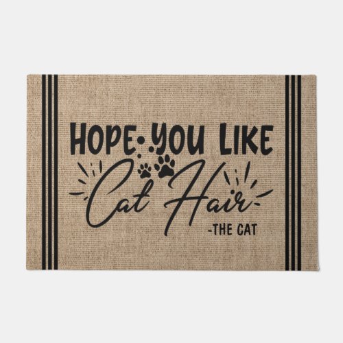 Personalized Pet NAME Hope You Like Cat Hair Doormat