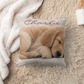 Personalized Pet Name Photo Throw Pillow