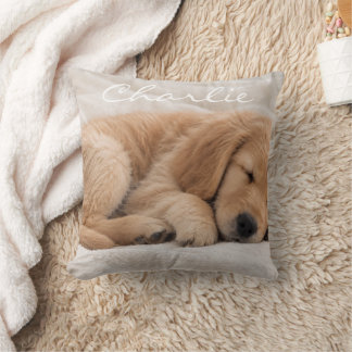 Personalized Pet Name Photo Throw Pillow