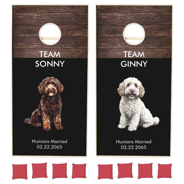 Personalized Pet Newlywed Wedding Gift Cornhole Set (Set)