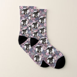 Personalized Pet Pastel Flowers Pattern Socks