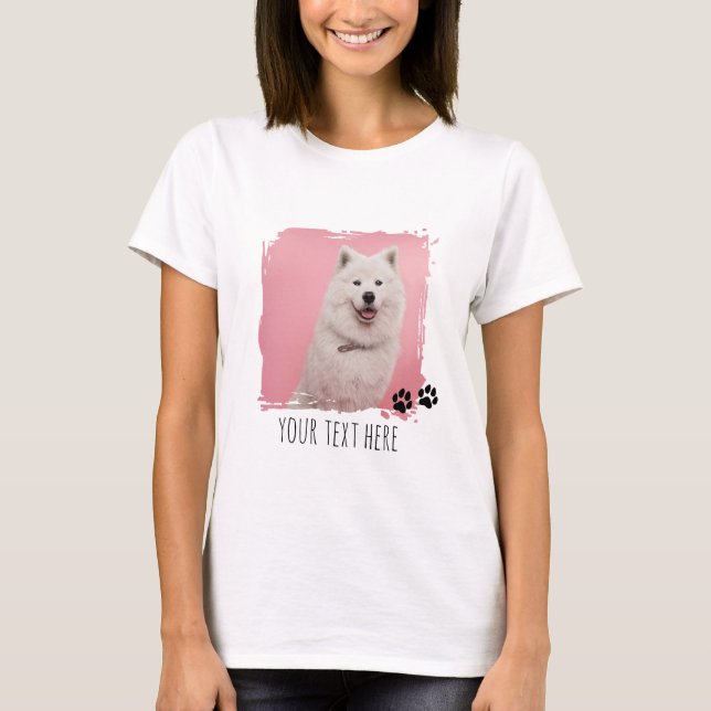 Personalized Pet Paws Photo Cup Custom Picture T-Shirt (Front)