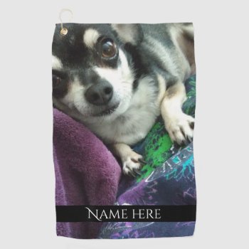 Personalized Pet Photo Adorable Golf Towel by TheHopefulRomantic at Zazzle