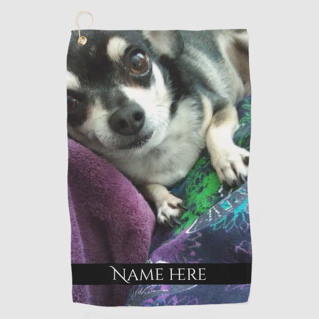Personalized pet photo adorable golf towel (Front)