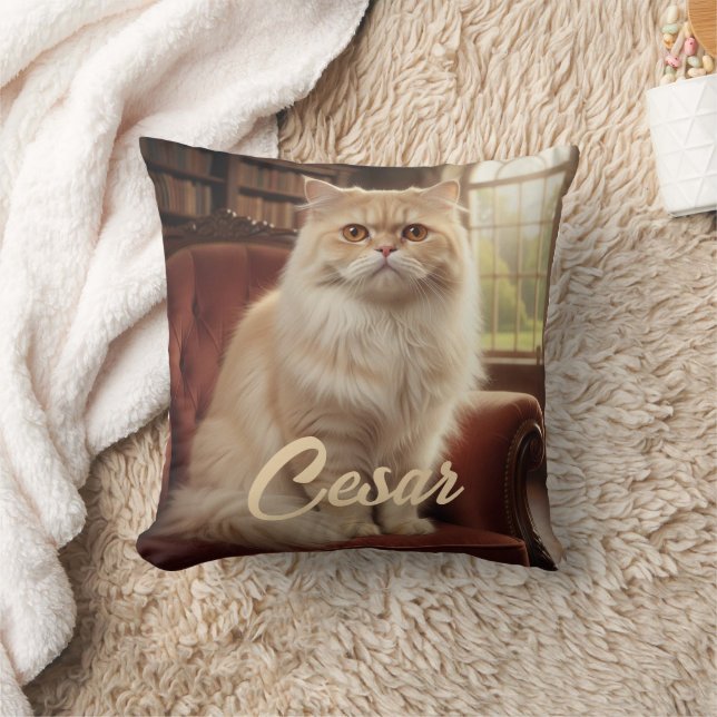 Personalized Pet Photo and Name Custom Throw Pillow (Blanket)