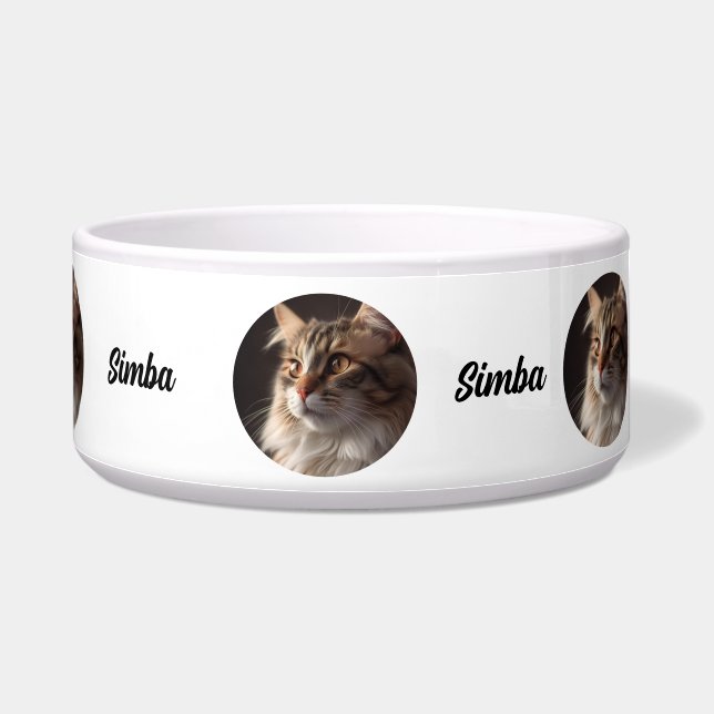 Personalized Pet Photo and Name Pattern Bowl (Right)