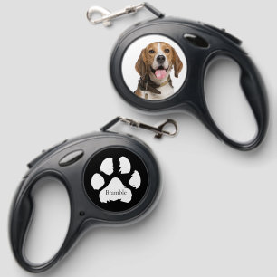 Personalized Pet Photo and Name Paw Retractable Pet Leash