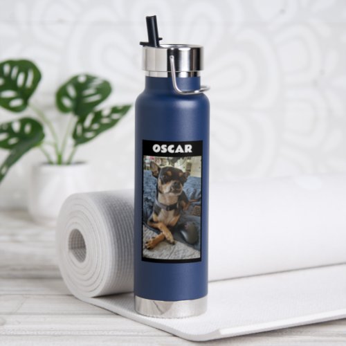 Personalized Pet Photo and Name     Water Bottle