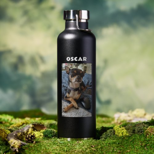 Personalized Pet Photo and Name    Water Bottle