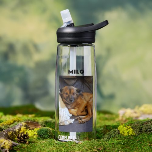 Personalized Pet Photo and Name  Water Bottle