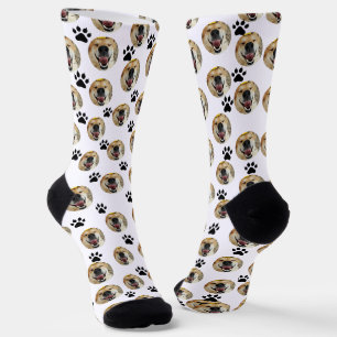 Personalized Pet Photo And Paw Prints Socks