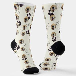 Personalized Pet Photo And Paw Prints Socks