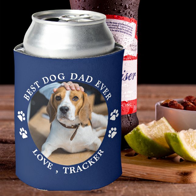 Personalized Pet Photo Best Dog Dad Ever Can Cooler (Creator Uploaded)