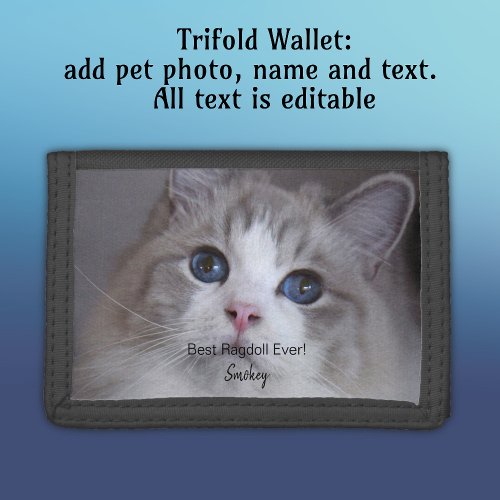 Personalized Pet Photo Best Ragdoll Cat Ever Trifold Wallet