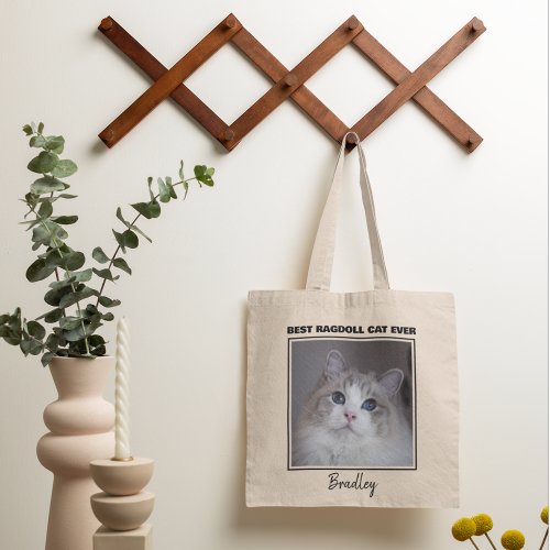 Personalized Pet Photo Best Ragdoll Cat Tote Bag