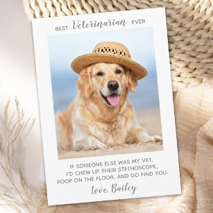 Personalized Pet Photo Best Veterinarian Ever Thank You Card