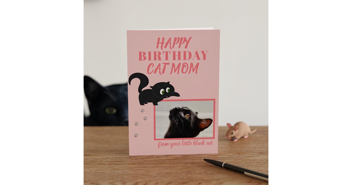 Personalized Pet Photo Birthday Card from the Cat | Zazzle