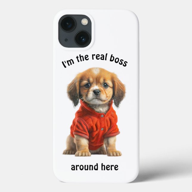 Personalized Pet Photo Boss Dog Case-Mate iPhone Case (Back)