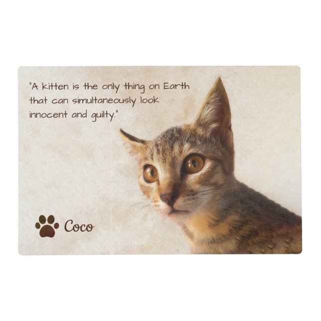 Personalized Pet Photo Cat Dog Custom Template Placemat (Back)