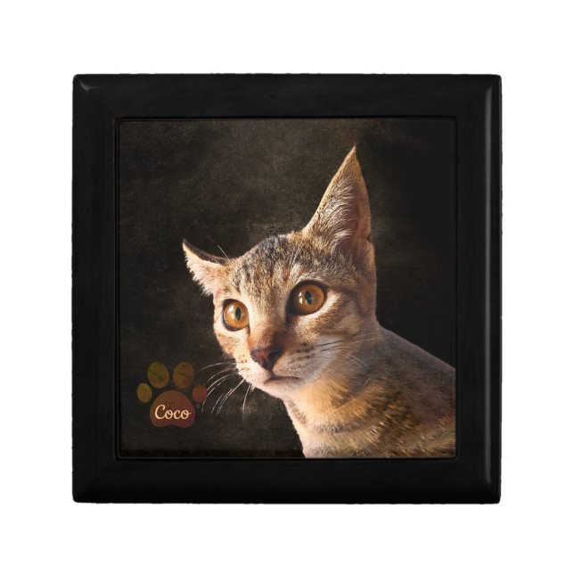 Personalized Pet Photo Cat Dog Keepsake Template Gift Box (Front)