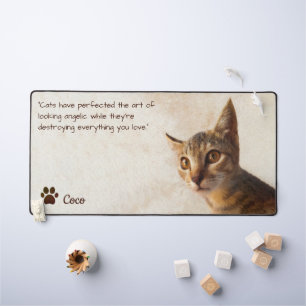 Personalized Pet Photo Cat Dog Lover Template Desk Mat