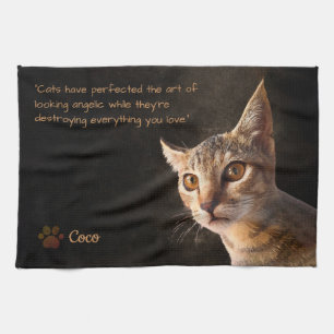 Personalized Pet Photo Cat Dog Lover Template Kitchen Towel