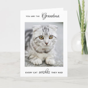  Personalized Pet Photo Cat Grandma Mother's Day H Holiday Card