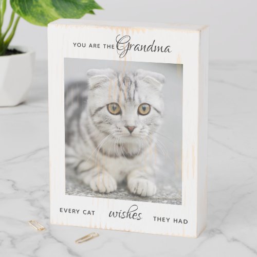  Personalized Pet Photo Cat Grandma Mothers Day Wooden Box Sign