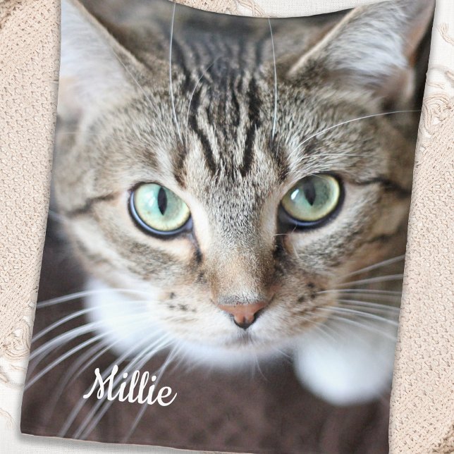 Personalized Pet Photo Cat Lover Dog Keepsake Fleece Blanket (Creator Uploaded)