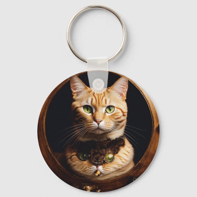 Personalized Pet Photo Cat Lover Keepsake Keychain (Front)