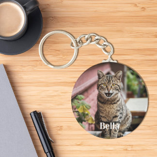 Personalized Pet Photo Cat Lover Keepsake Keychain
