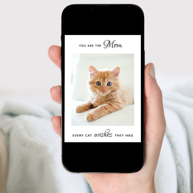  Personalized Pet Photo Cat Mom Mother's Day Holiday Card (Front Digital)