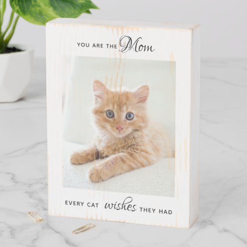  Personalized Pet Photo Cat Mom Mothers Day  Wooden Box Sign