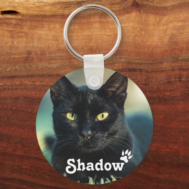 Personalized Pet Photo Cat Paws Keychain (Front)