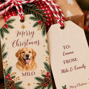 Personalized Pet Photo Christmas Gift Tags names