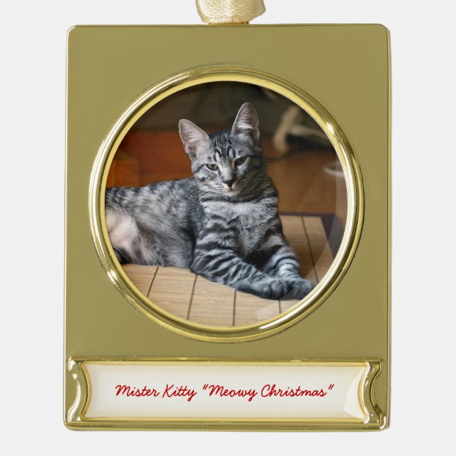 Personalized Pet Photo Christmas Ornaments (Front)