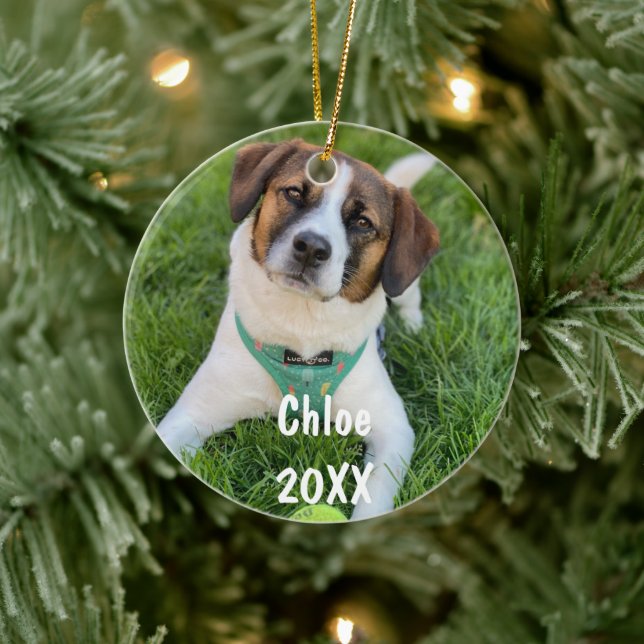 Personalized Pet Photo Christmas Tree Ornament (Tree)
