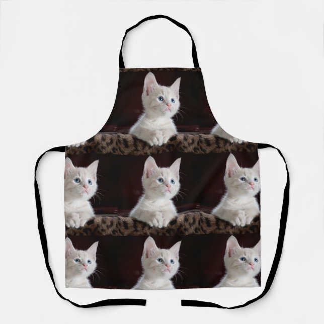 Personalized Pet Photo Collage Cat Lover Apron (Front)