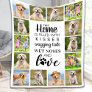 Personalized Pet Photo Collage Dog Lover Fleece Blanket