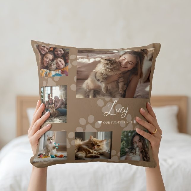 Personalized Pet Photo Collage Memory Keepsake  Throw Pillow (Creator Uploaded)