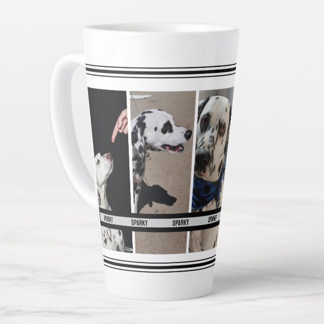 Personalized Pet Photo Collage Mobile Phone Vertic Latte Mug (Left Angle)