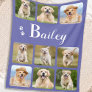 Personalized Pet Photo Collage Monogram Dog Lover Fleece Blanket