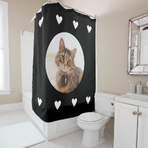 Personalized Pet Photo Cute Cat Shower Curtain