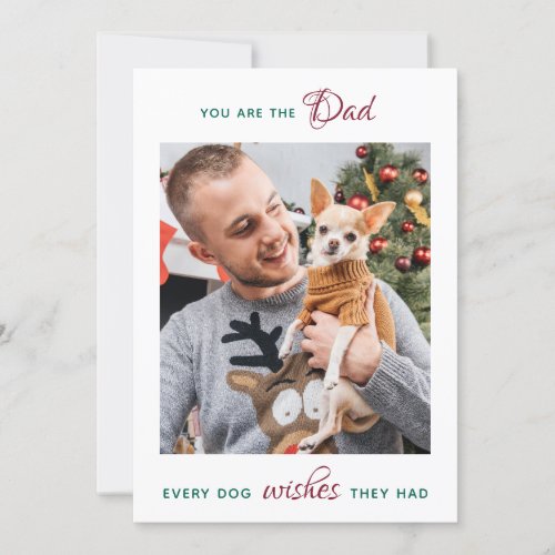  Personalized Pet Photo Dog Dad Merry Christmas  H Holiday Card