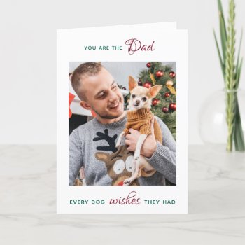 Personalized Pet Photo Dog Dad Merry Christmas  H Holiday Card by BlackDogArtJudy at Zazzle