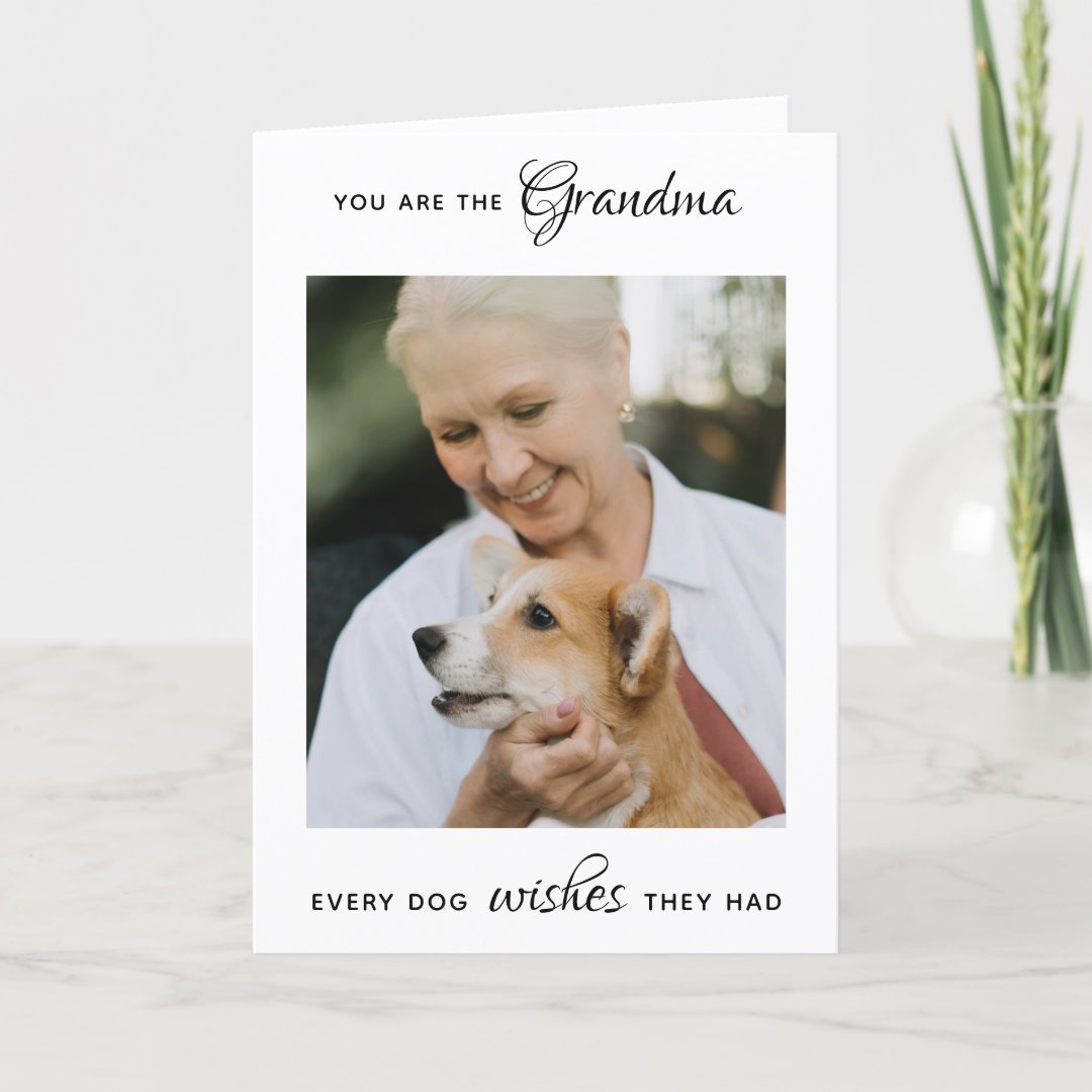 Personalized Pet Photo Dog Grandma Mother's Day Holiday Card | Zazzle