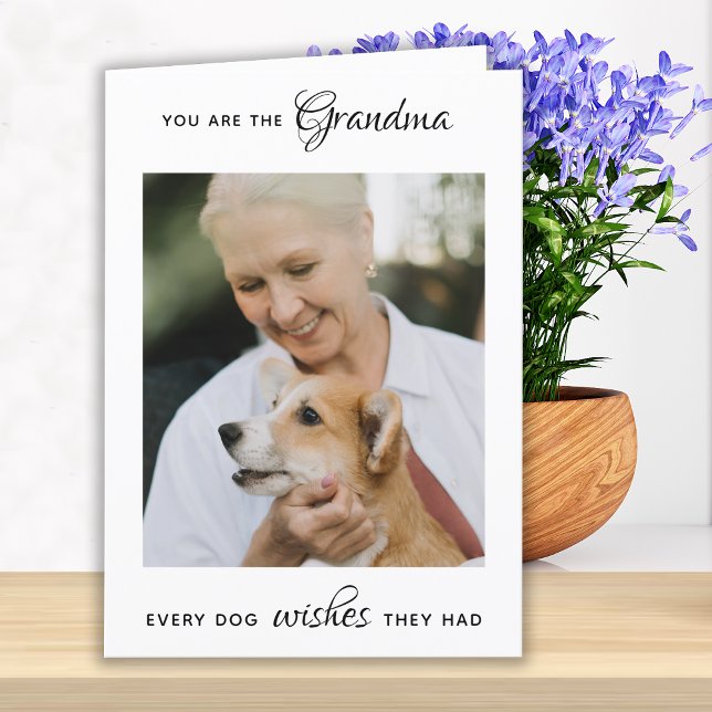 Personalized Pet Photo Dog Grandma Mother's Day Holiday Card (Creator Uploaded)